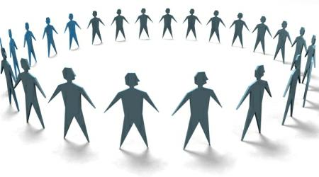 Ilustracija: Krug ljudi koji se drže za ruke